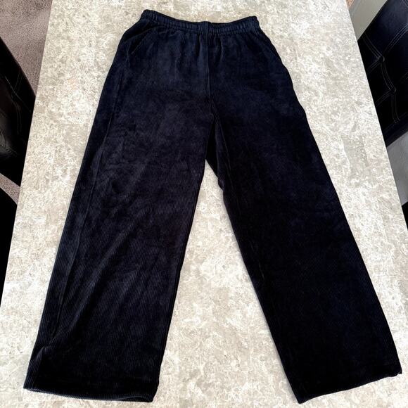 8 Seconds Black Corduroy Wide Leg Pants Medium - Picture 1 of 8
